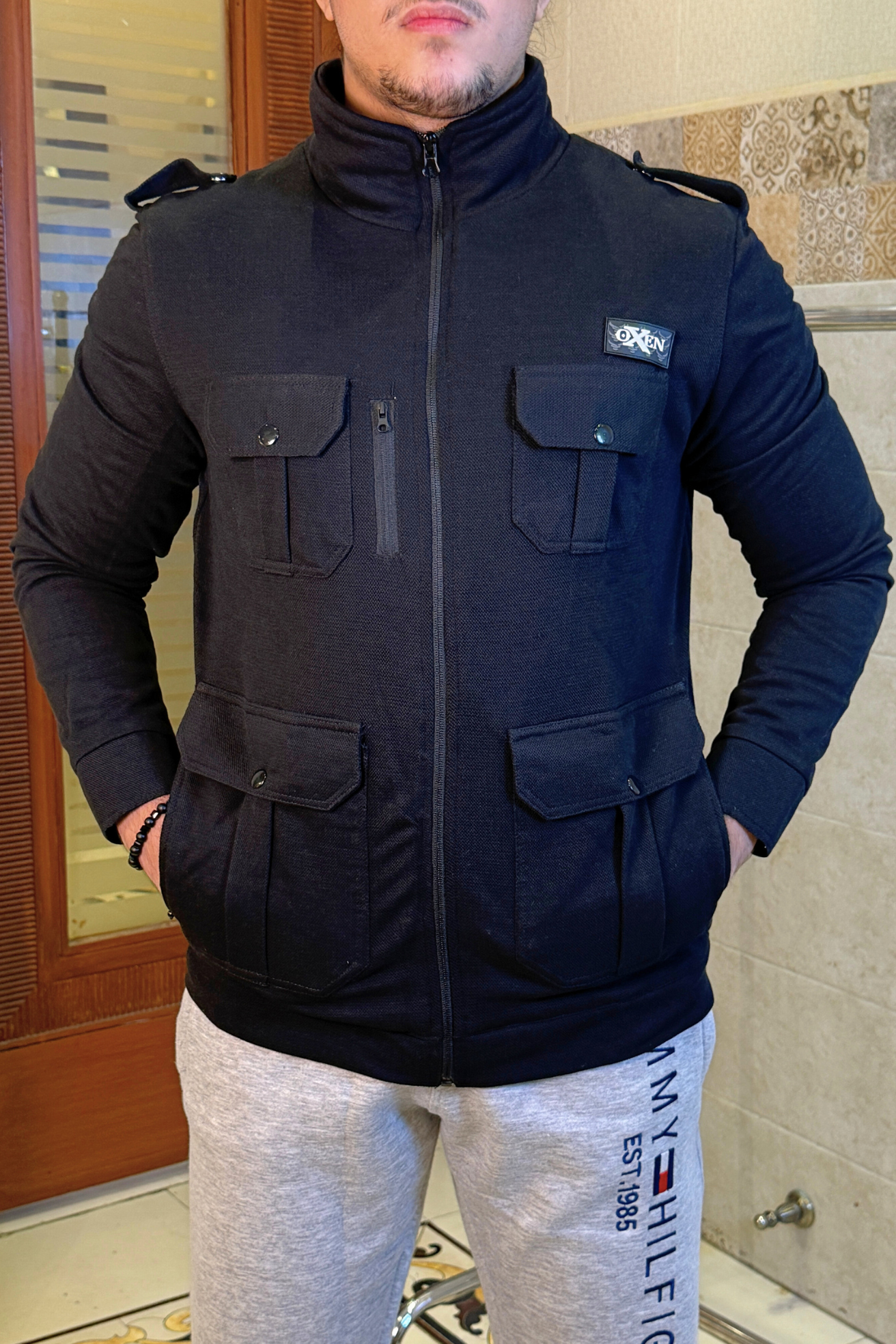 Premium Four Pocket Full Sleeve Black Jacket # 01