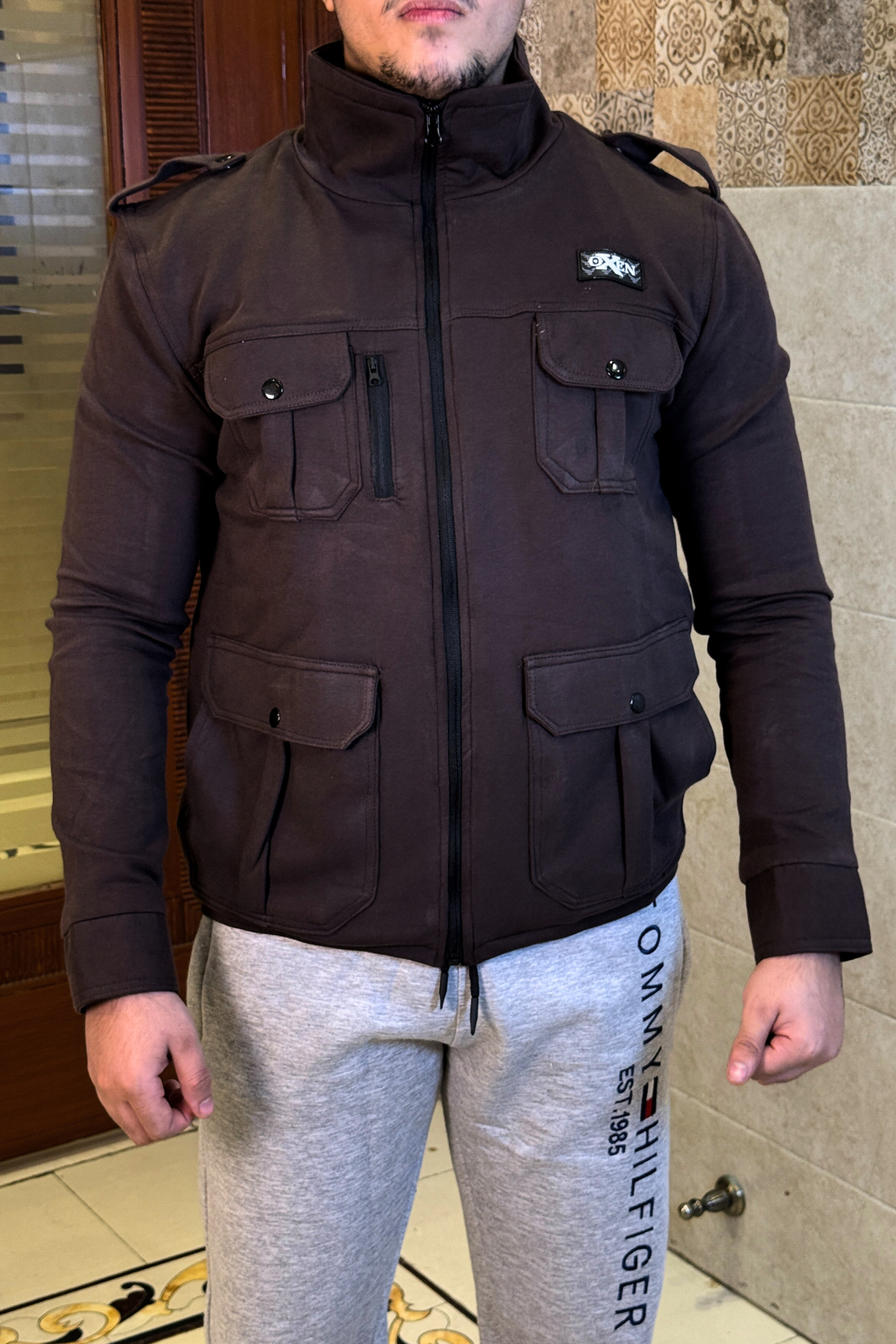 Premium Four Pocket Full Sleeve Brown Jacket # 03