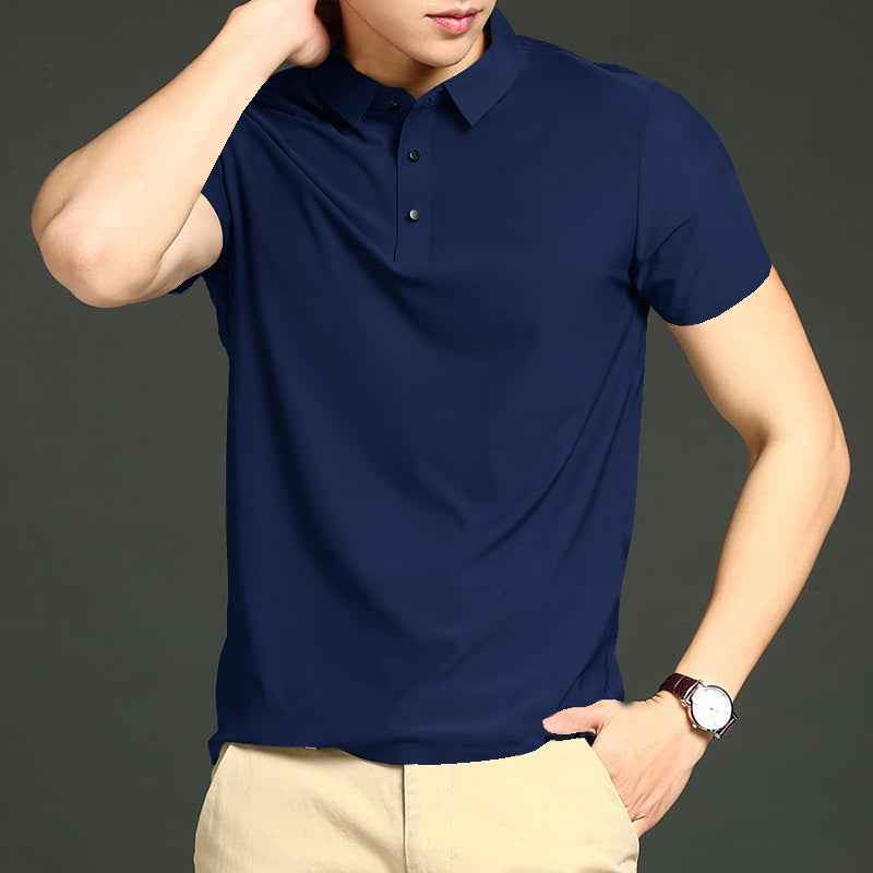 MEN'S IMPORTED BLUE SEAMLESS4 WAY LYCRA SHIRT