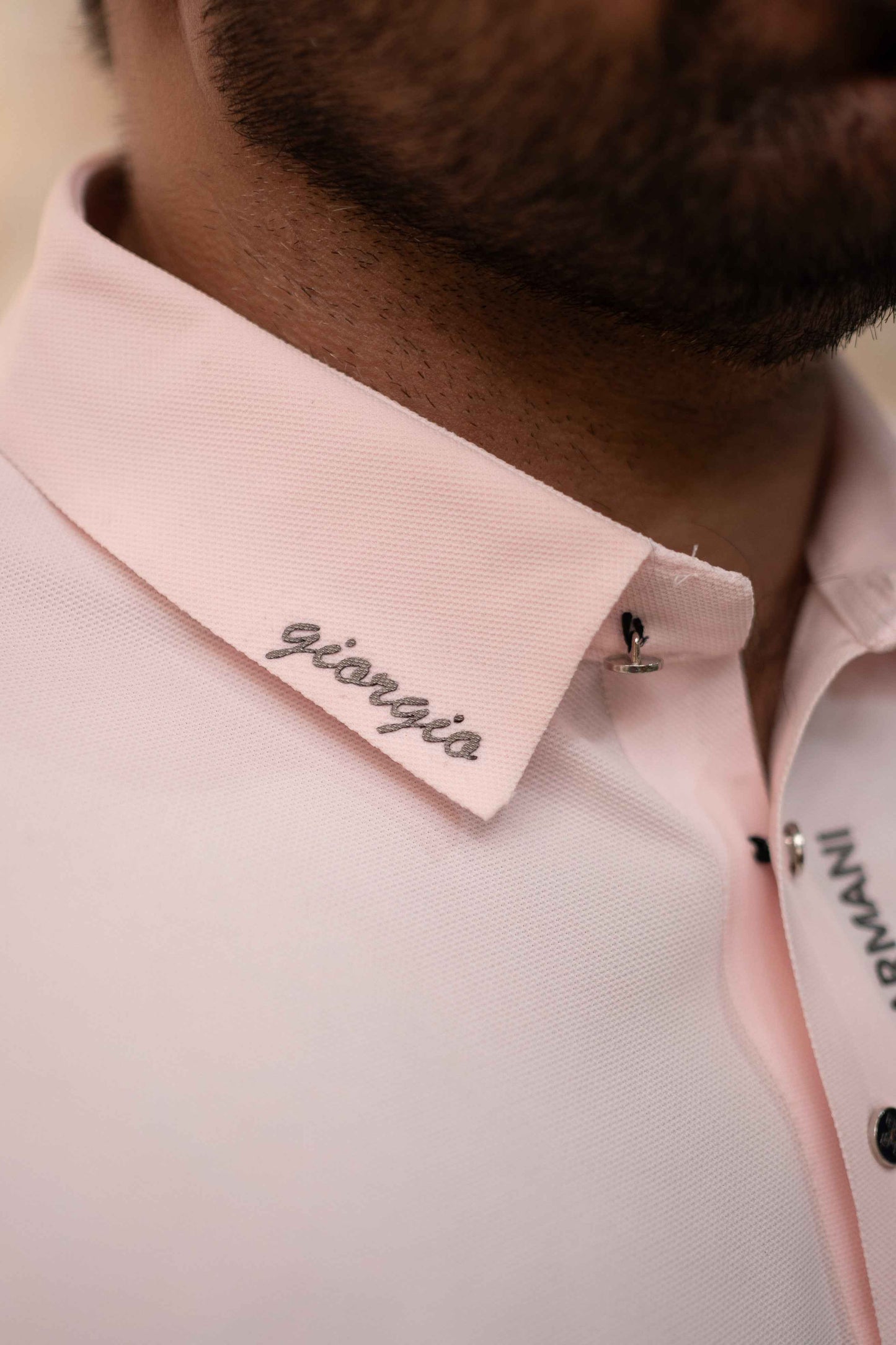 ITALIAN Textured Stitch-less POLO Shirt LVPS-013 BABY PINK