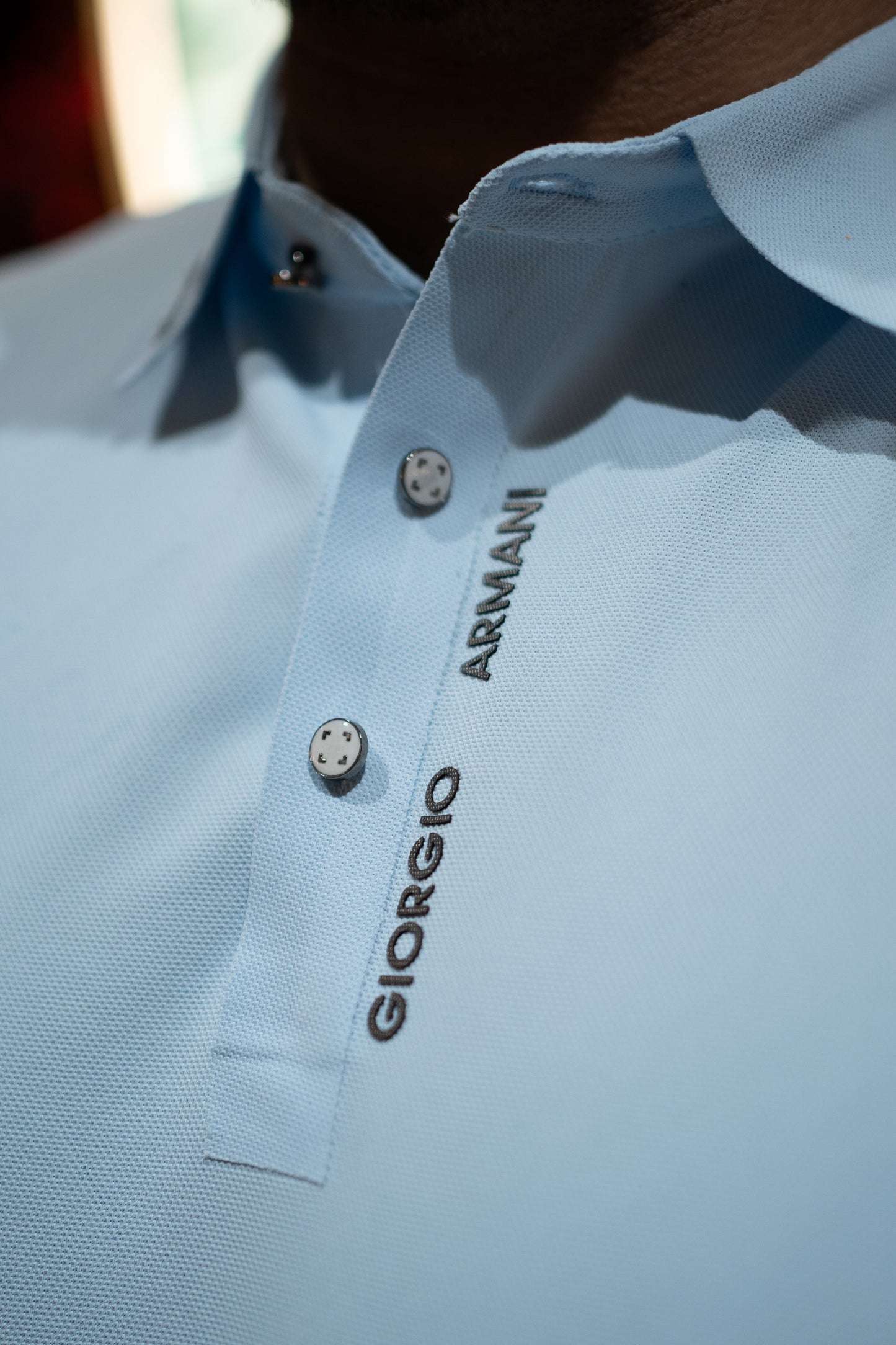 ITALIAN Textured Stitch-less POLO Shirt LVPS-04 LIGHT SKY BLUE