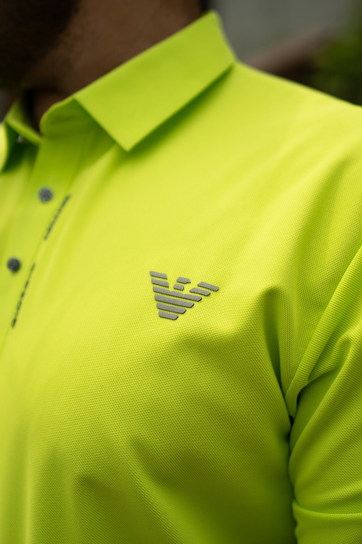 ITALIAN Textured Stitch-less POLO Shirt LVPS-14 FLUORESCENT GREEN