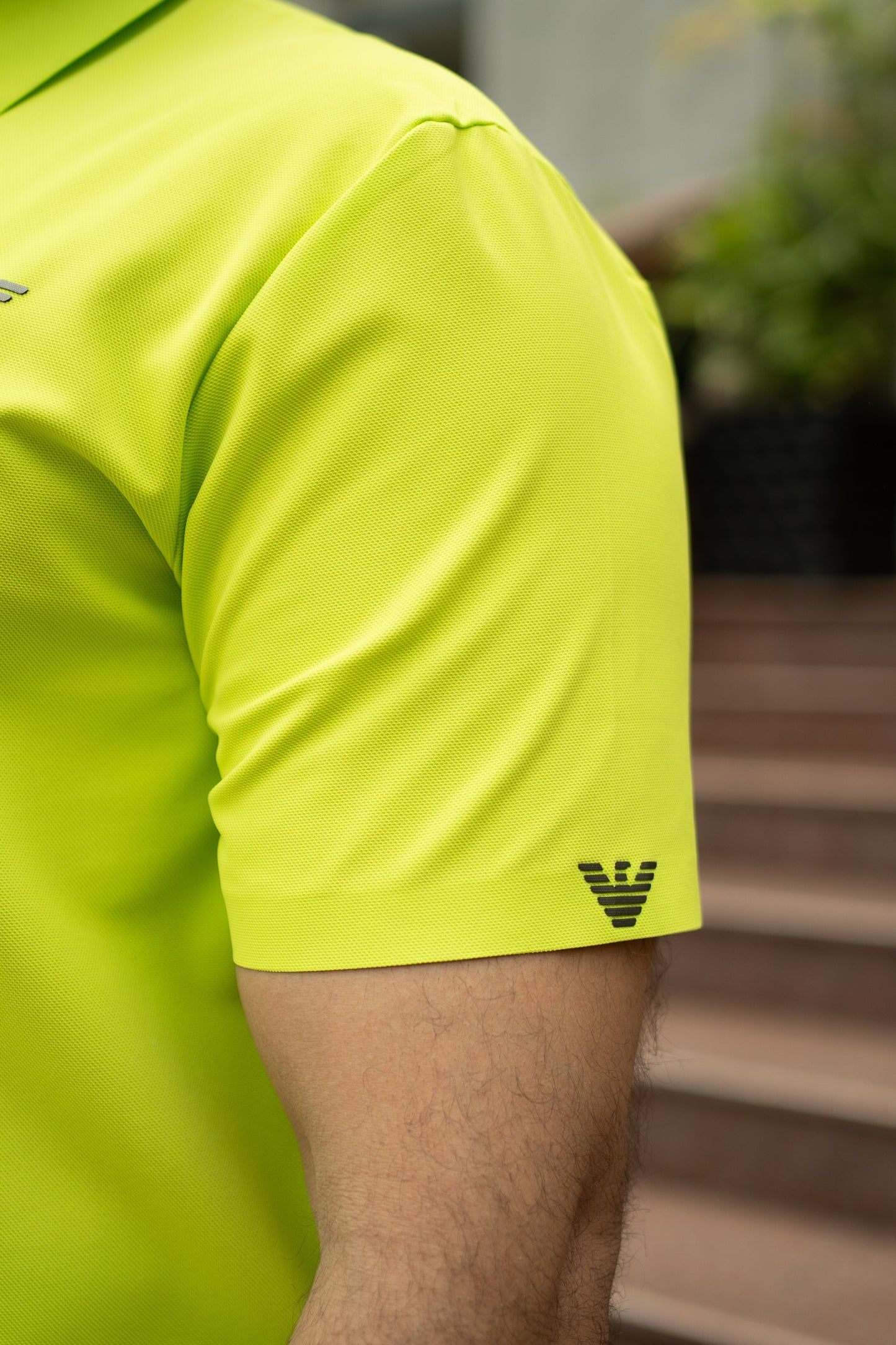 ITALIAN Textured Stitch-less POLO Shirt LVPS-14 FLUORESCENT GREEN