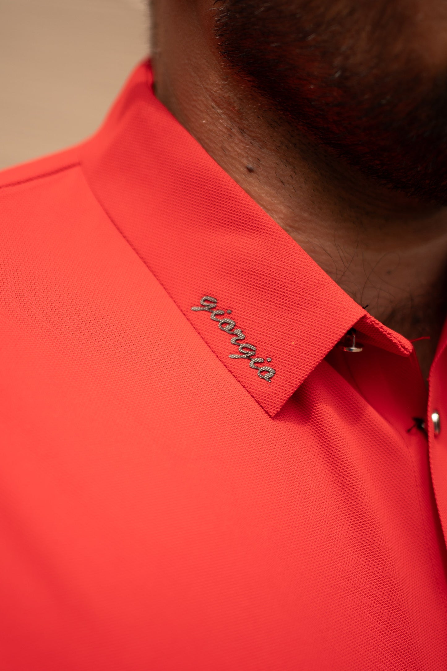 ITALIAN Textured Stitch-less POLO Shirt LVPS-05 ACTIVE RED