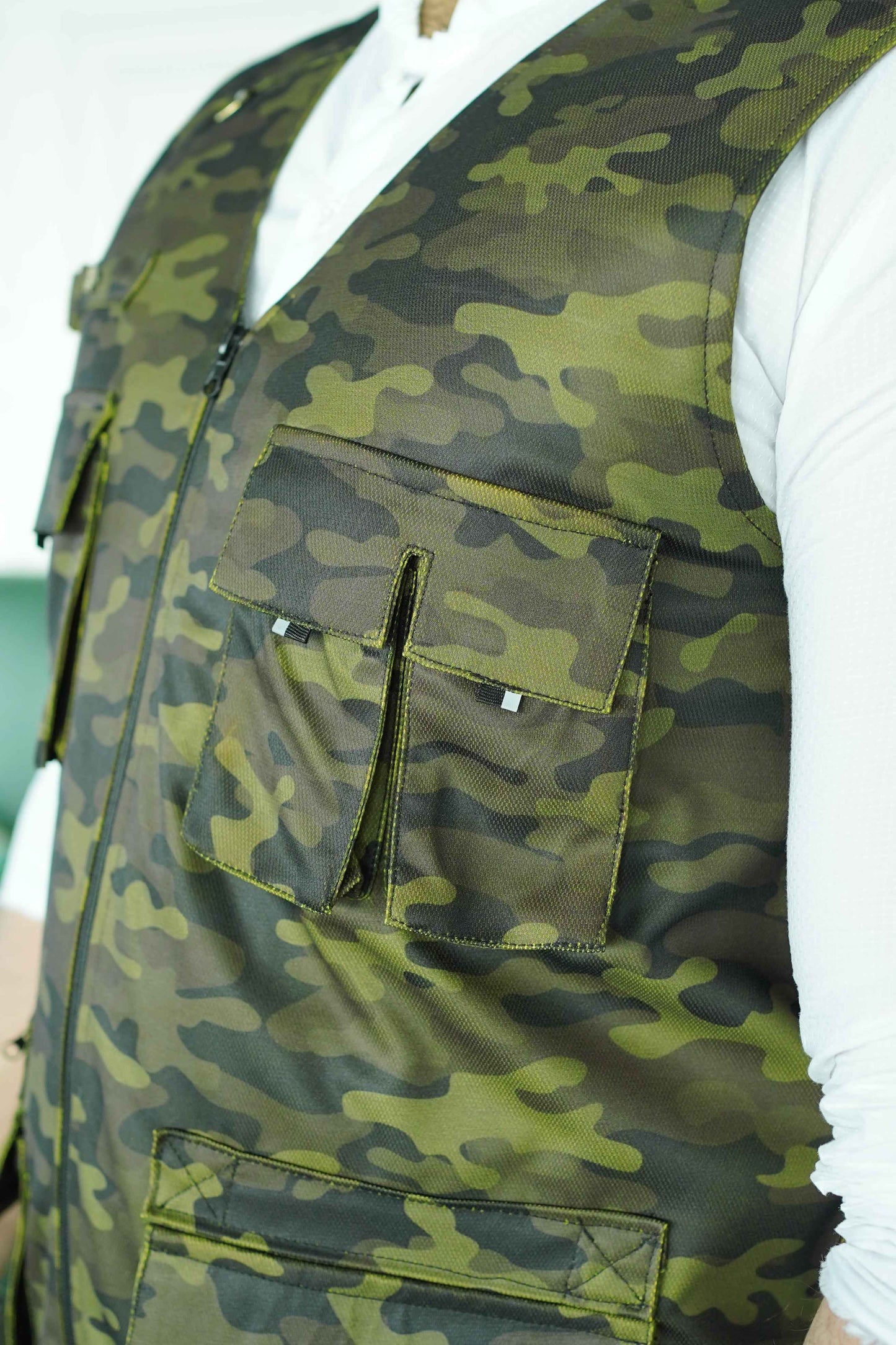 Premium Italian Textured fabrics Army Green Camouflage Sidu Four Pocket Jacket SDJkt-21