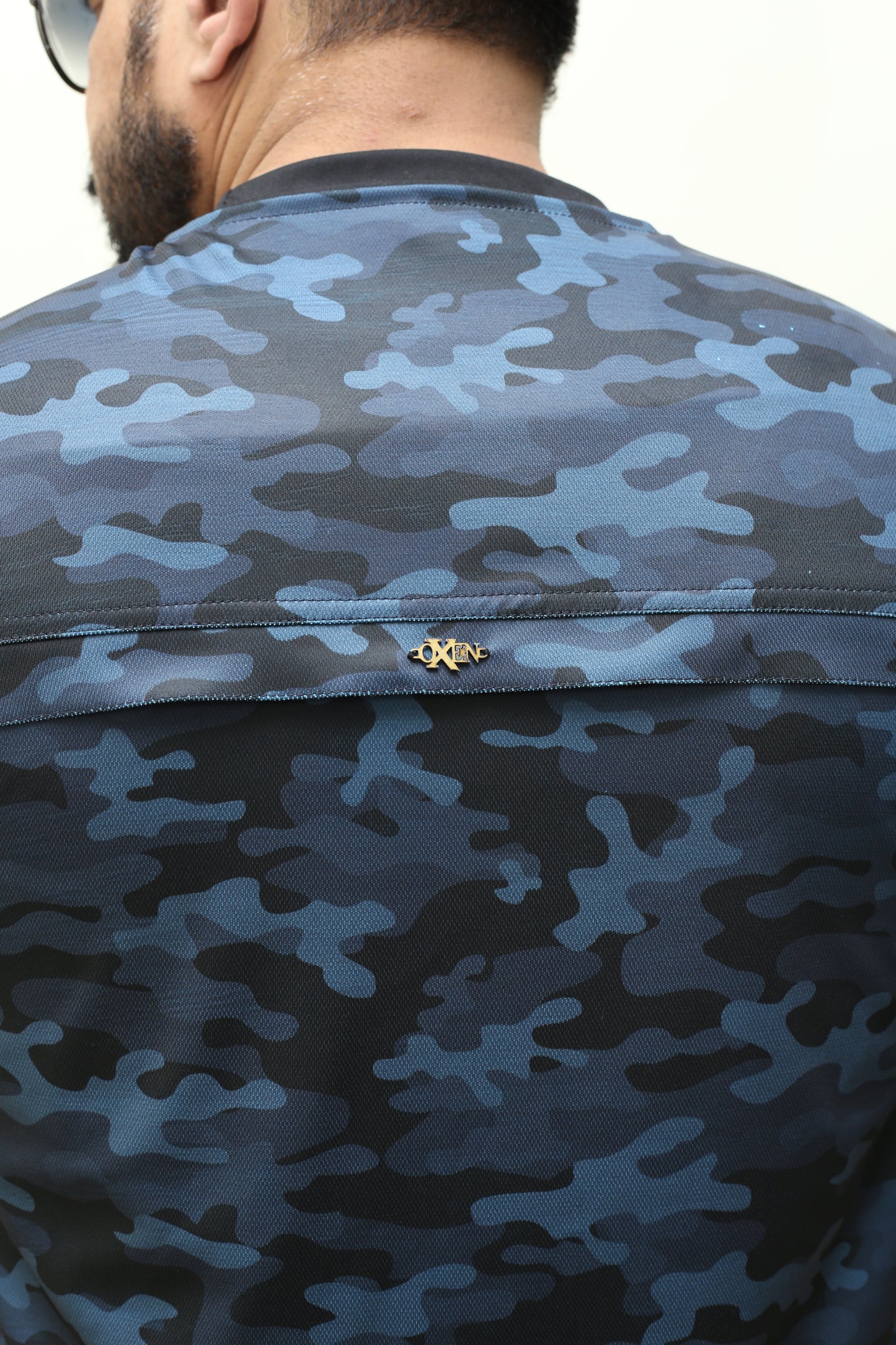 Premium Italian Textured fabrics Blue Camouflage Sidu Four Pocket Jacket SDJkt-20