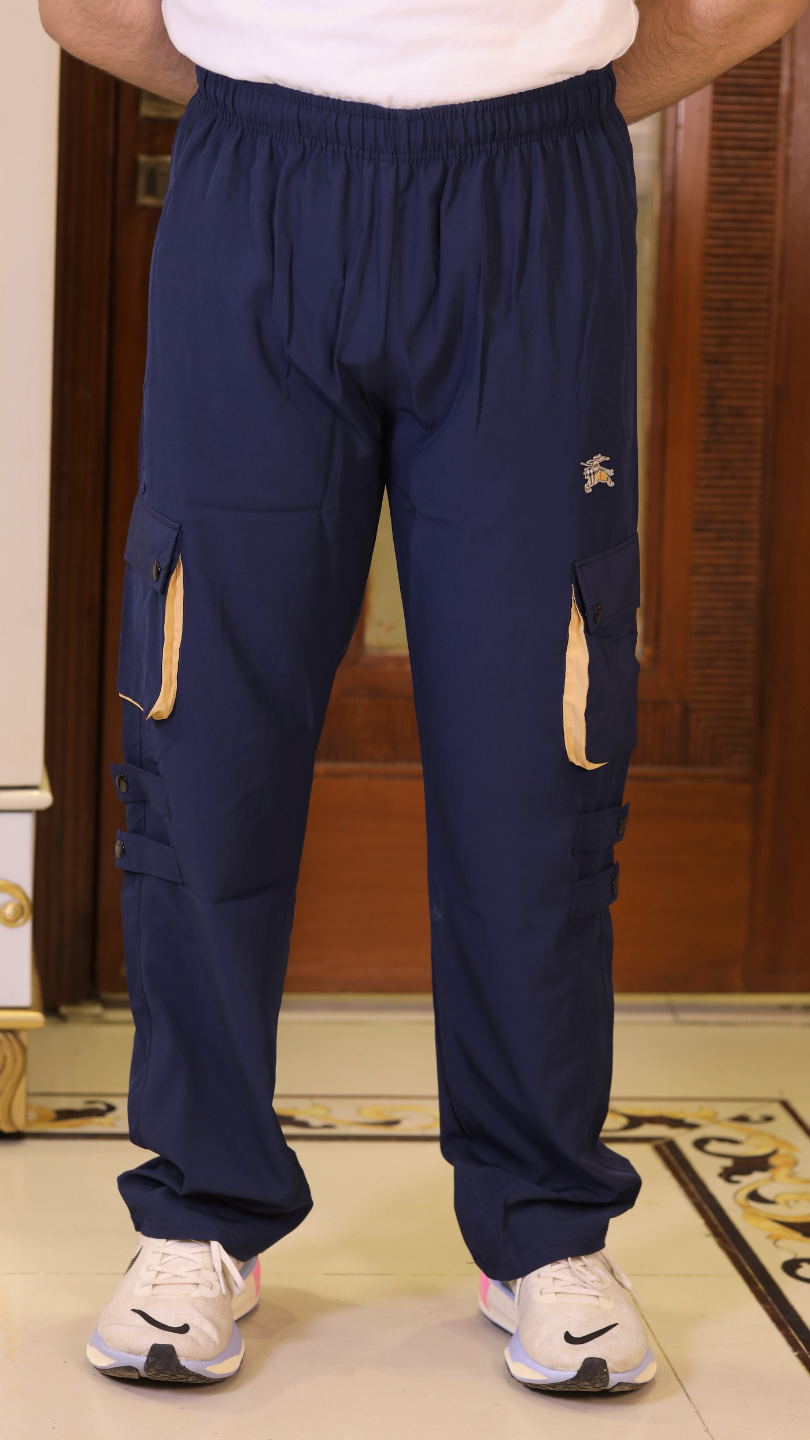 Imported Blue Micro Relaxed Fit 6 Pocket Cargo