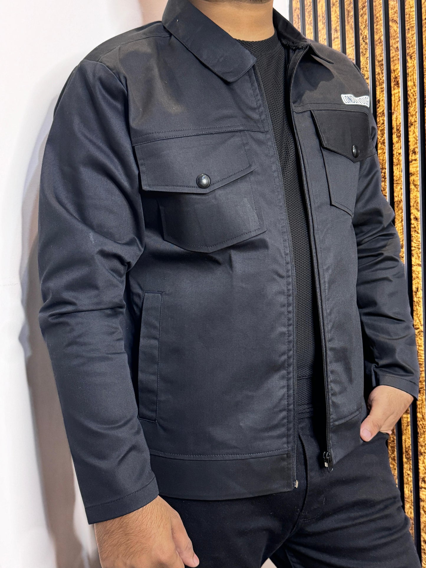 Premium Jet Black Full Sleeves Cotton Jeans Jacket