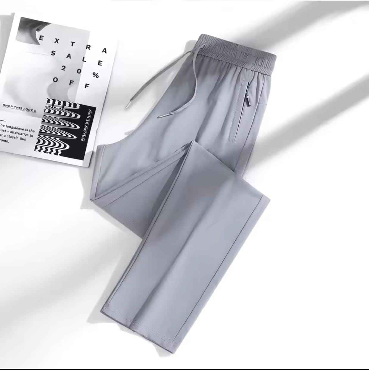 Men's premium 4 Way Lycra Light Gray Imported Trouser PT-8