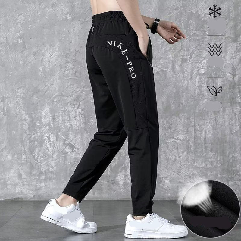 Premium Black Nike Pro Round Print Men's 4 way Stretch-able Lycra Trousers