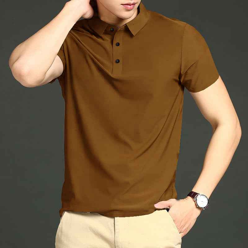 Men's LV Imported Caramel Seamless 4 Way Lycra Shirt-12