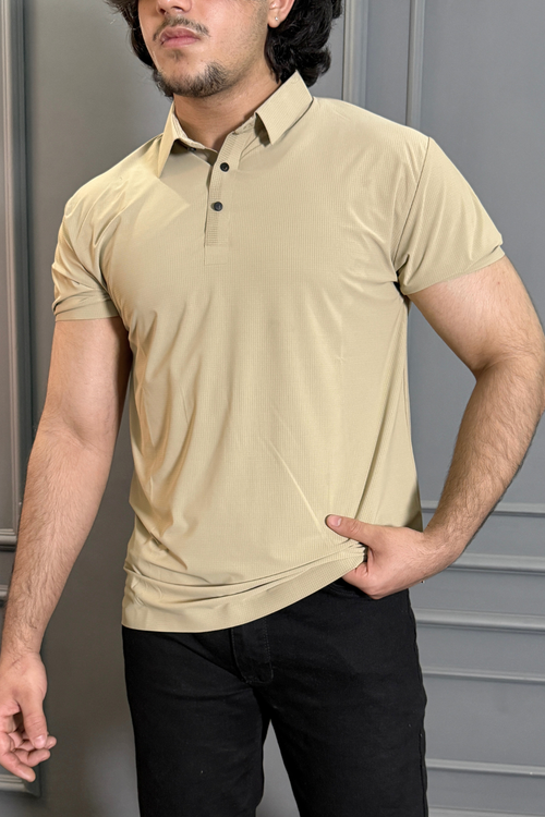 Super Light Seamless Micro-Texture Beige Polo