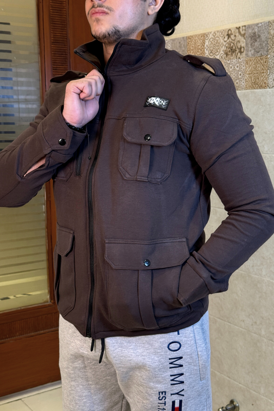 Premium Four Pocket Full Sleeve Brown Jacket # 03