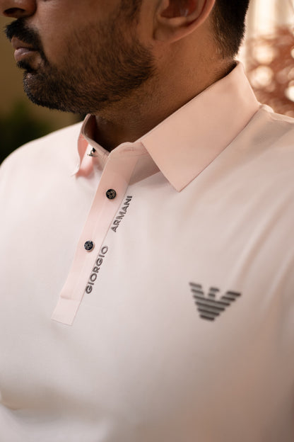 ITALIAN Textured Stitch-less POLO Shirt LVPS-013 BABY PINK
