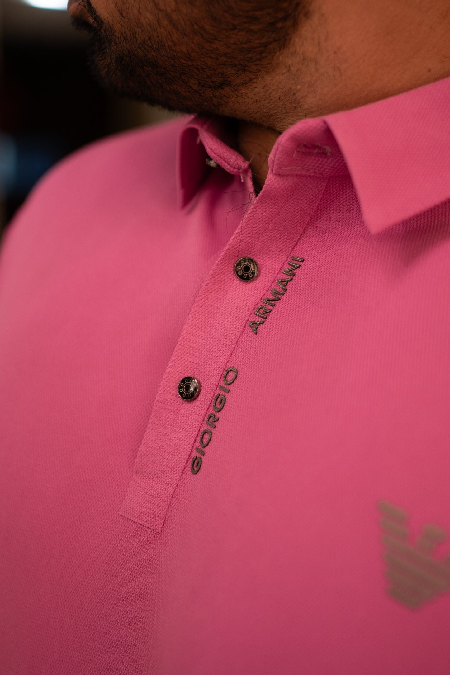ITALIAN Textured Stitch-less POLO Shirt LVPS-07 PINK