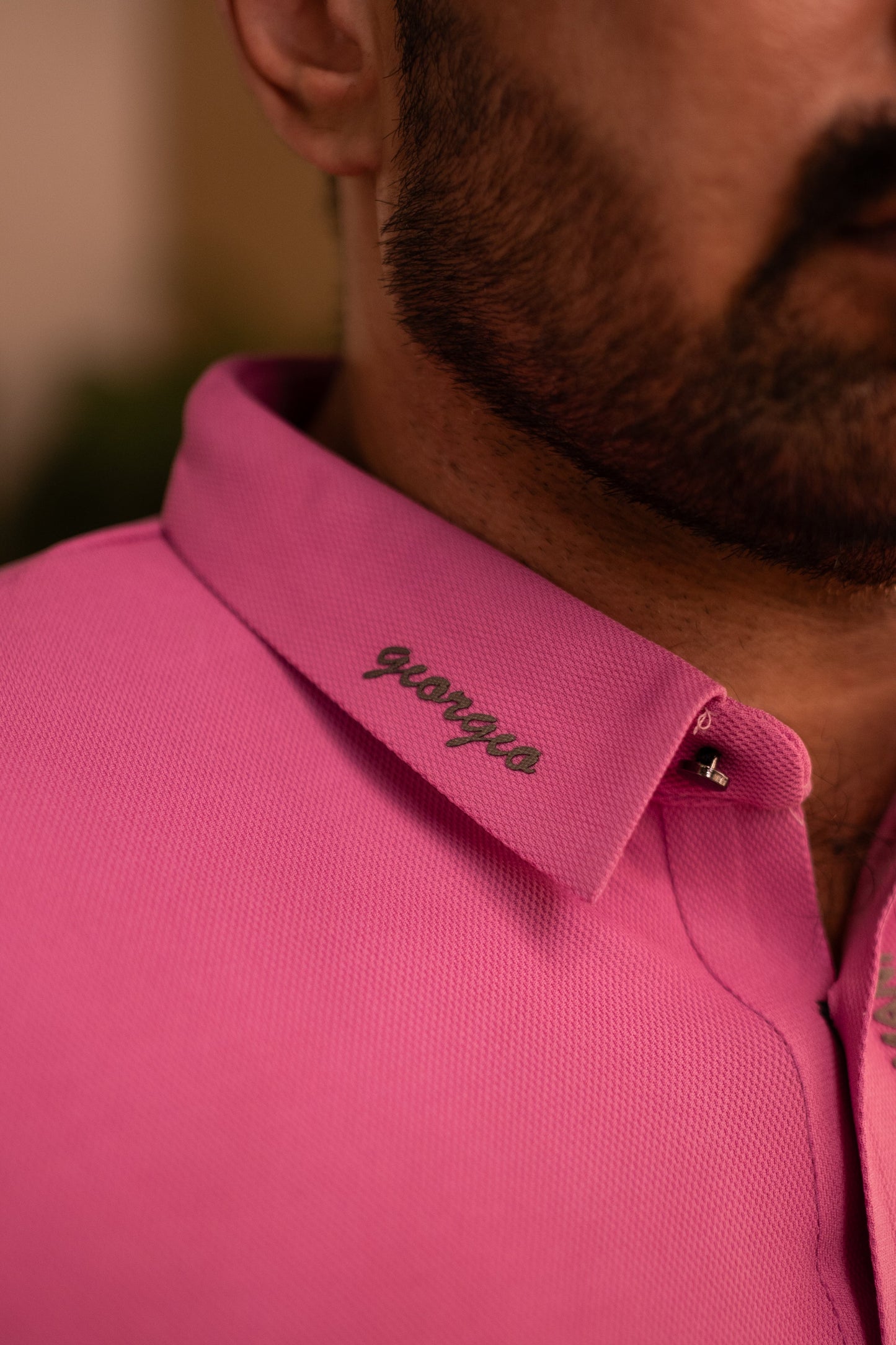 ITALIAN Textured Stitch-less POLO Shirt LVPS-07 PINK