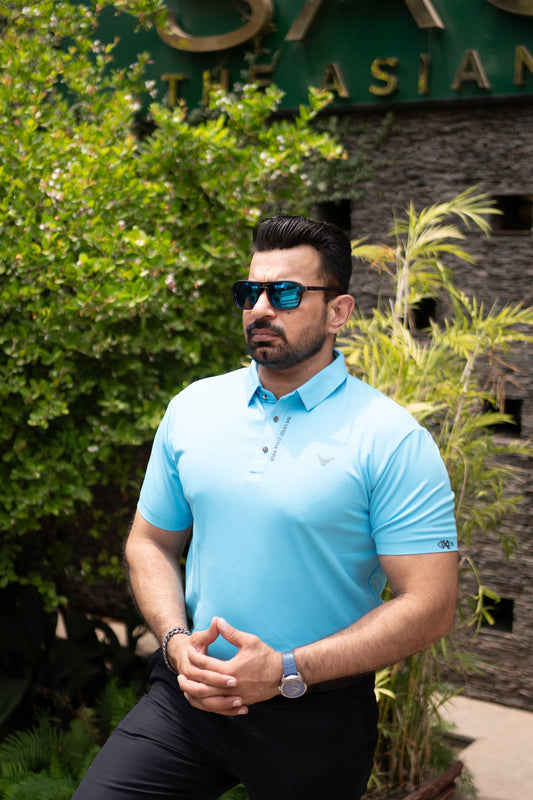 ITALIAN Textured Stitch-less POLO Shirt LVPS-DARK SKY