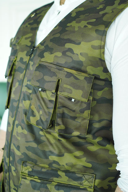 Premium Italian Textured fabrics Army Green Camouflage  Sidu Four Pocket Jacket SDJkt-21