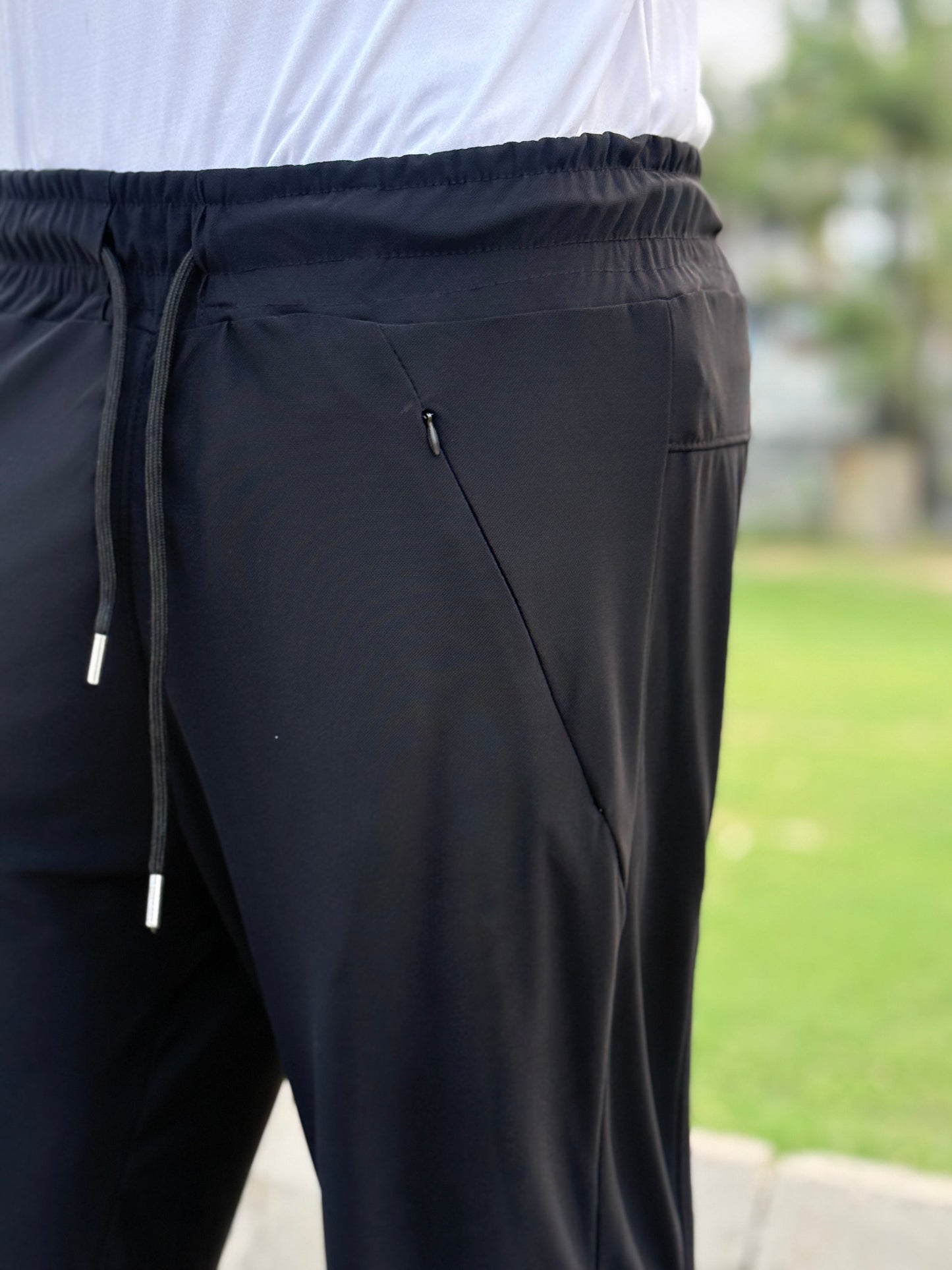 Premium Black Nike Pro Round Print Men's 4 way Stretch-able Lycra Trousers