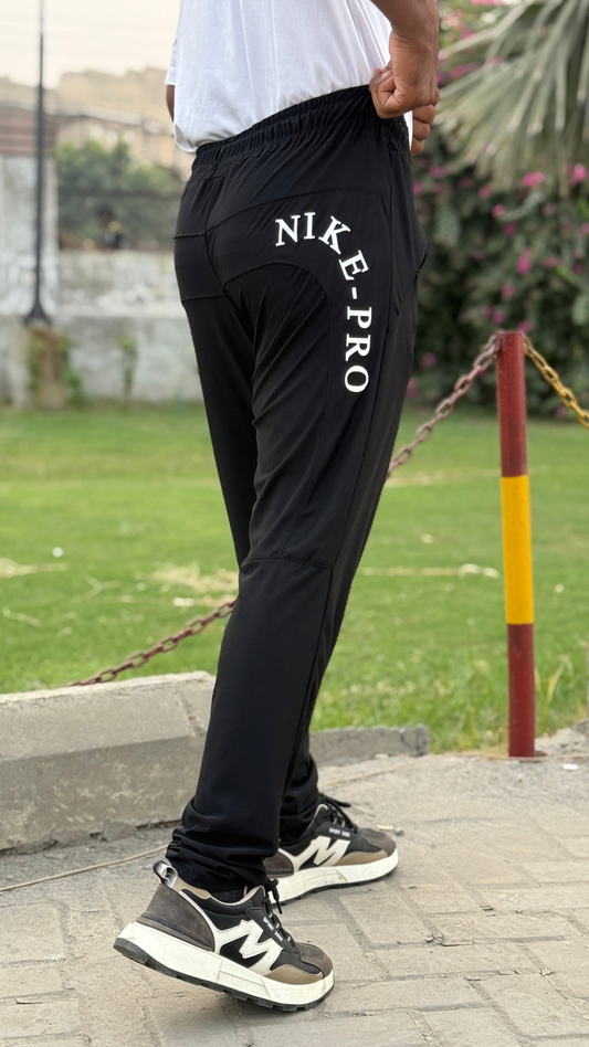Premium Black Nike Pro Round Print Men's 4 way Stretch-able Lycra Trousers