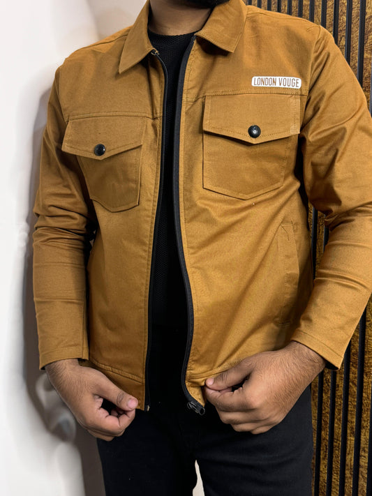 Premium Full Sleeves Cotton Jeans  Mustard Jacket LV#FCJ01