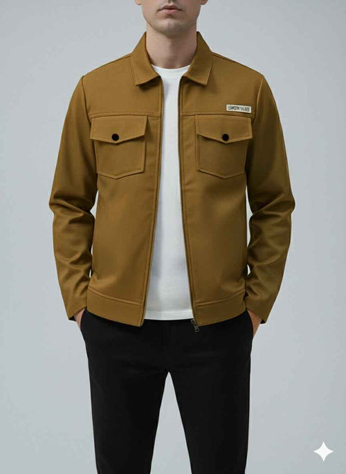 Premium Full Sleeves Cotton Jeans  Mustard Jacket LV#FCJ01