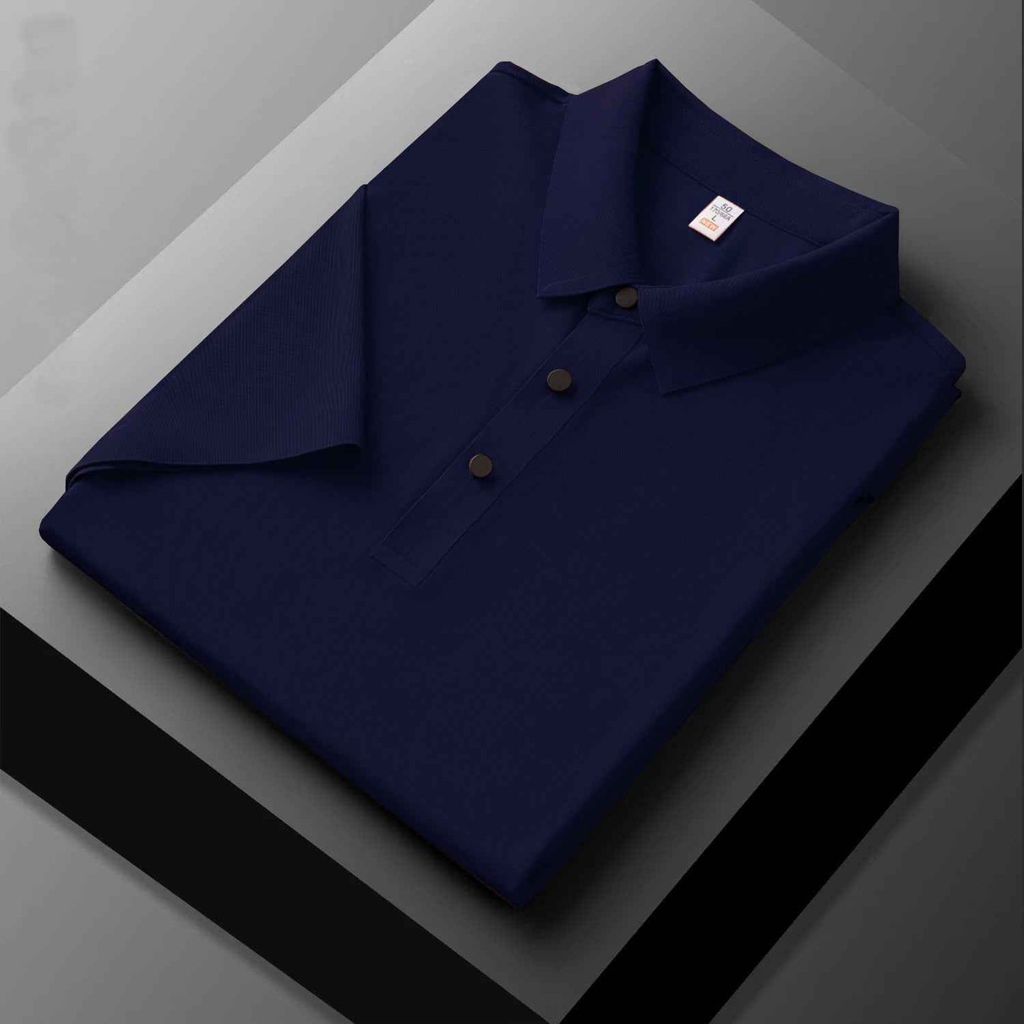MEN'S IMPORTED DARK NAVY SEAMLESS 4 WAY LYCRA SHIRT LV