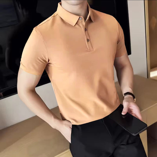 Men's Imported Light Peach Seamless 4 Way Lycra Shirt Lps-9